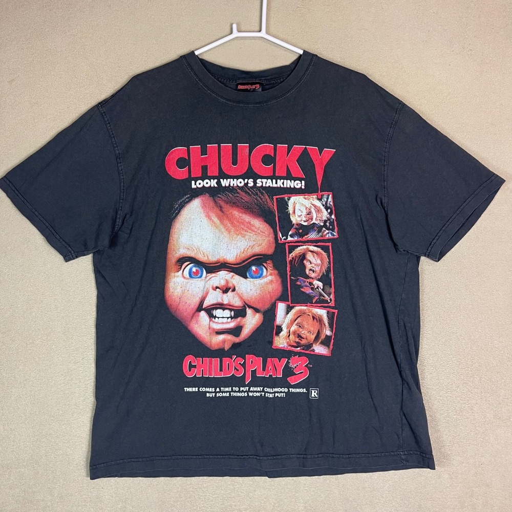 Child's‎ Play 3 Chucky Look Who's Stalking Horror Movie Graphic T Shirt 2XL